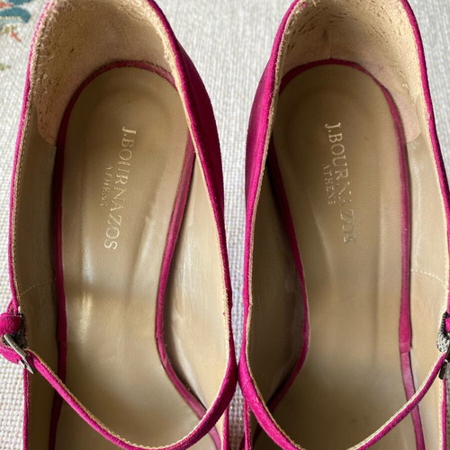 Vintage leather suede high heel pumps size 38 used pink J. BOURNAZOS