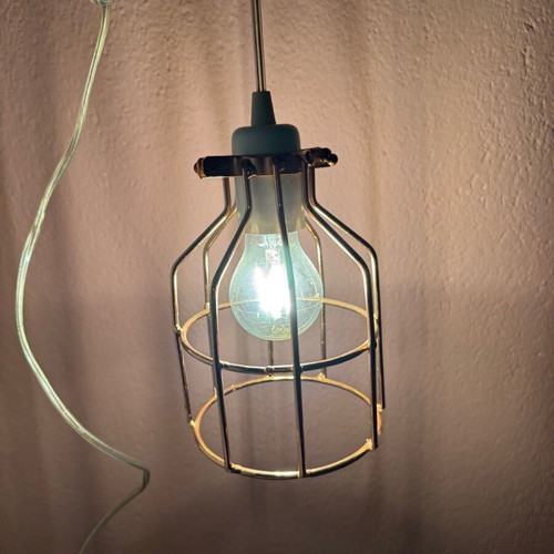 Lamp bronze/copper like new with transparent cable and switch