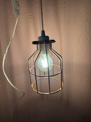Lamp bronze/copper like new with transparent cable and switch