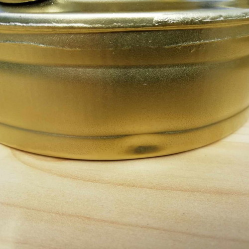 Postwar English Storm Lantern refurbished, gold with original glass