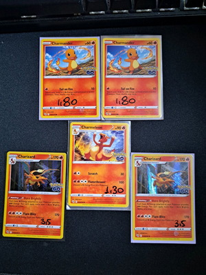 Карти Charmander Charmeleon Charizard Pokémon GO нови