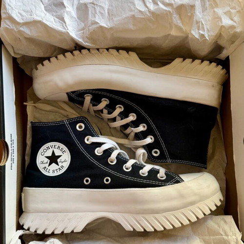 Converse All Star wide fit black and white sneakers size 39