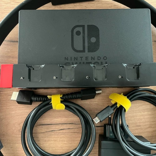 Nintendo Switch V1 console bundle used with Ring Fit and accessories