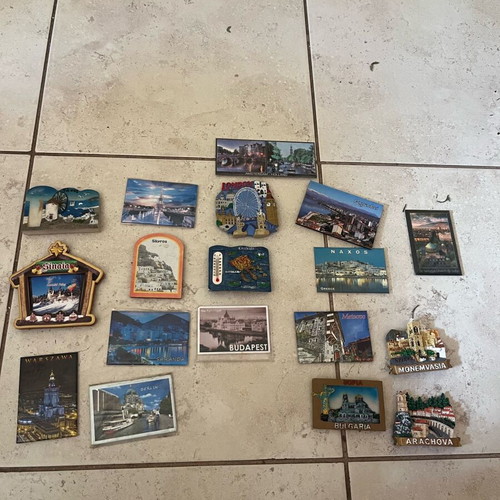 Fridge magnets like new from various cities and countries