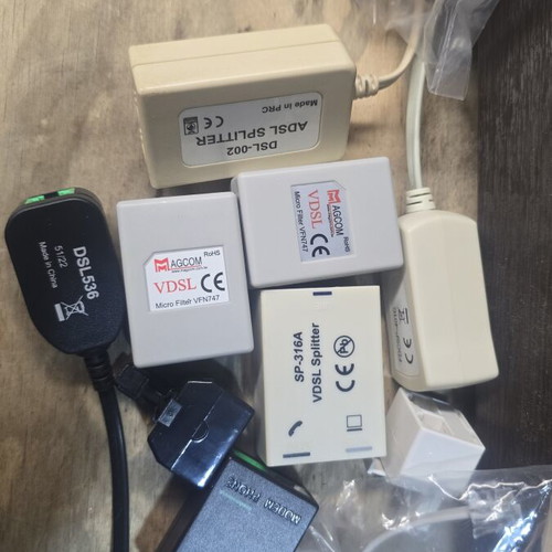 Telephone cables and splitters new, 13 filters and 12 cables
