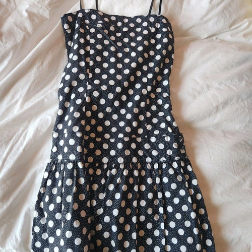 Polka dot dress Bershka used, with strap, black and white
