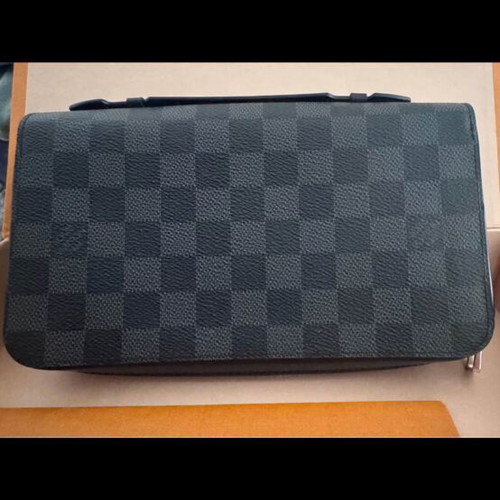 Louis Vuitton Zippy XL canvas leather wallet clutch, black