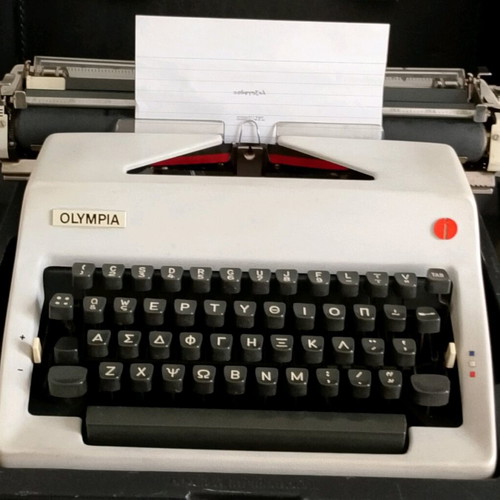 Olympia Traveller 1971 used typewriter with Greek and English keyboard