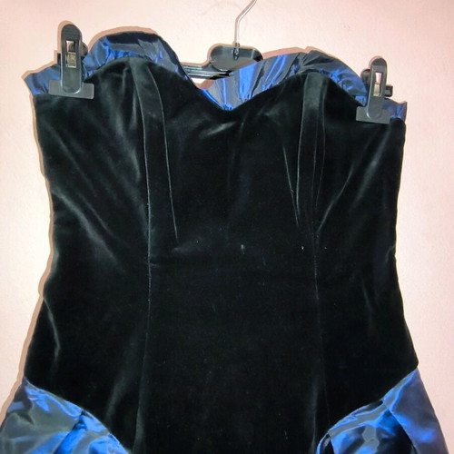 Vintage strapless dress Tzivani Athens velvet and taffeta like new
