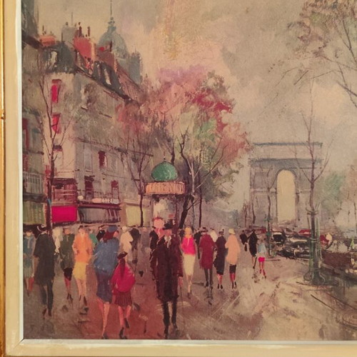 F. Claver Arc de Triomphe Paris oil painting with frame