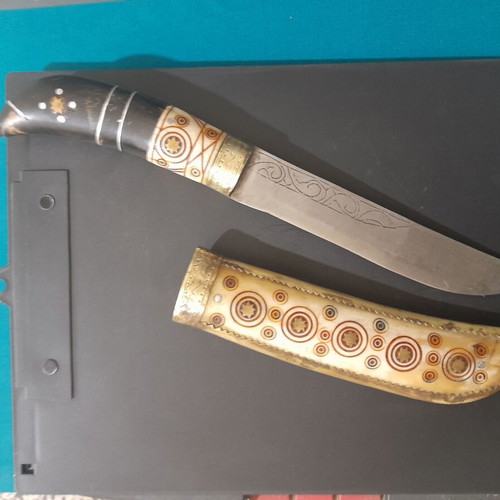 Decorative handmade knife with horn like new
