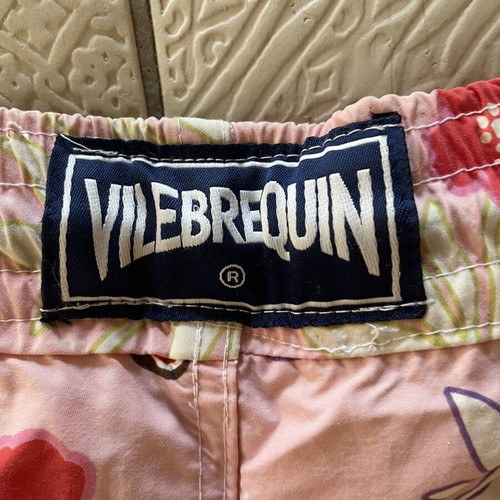Vilebrequin swim shorts used, pink floral, size XXL, broken elastic