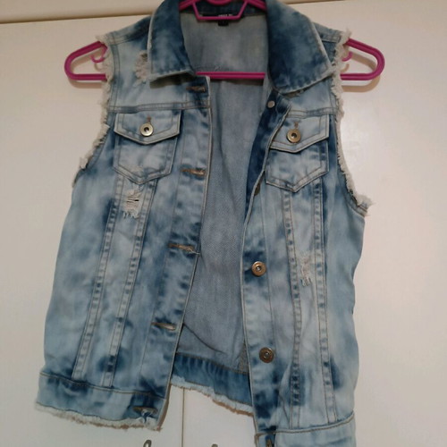 Tally Weijl sleeveless jacket like new, blue denim with rips