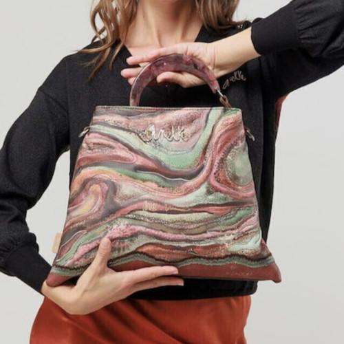 Anekke Shoulder Bag new, colorful with wooden handle