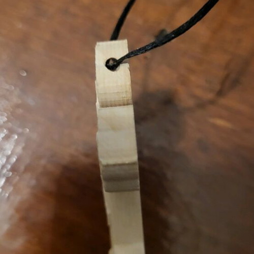 Carved wooden cross from Athos cell with cord