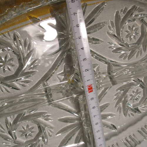 Crystal heavy nut tray like new, carved with 4 compartments