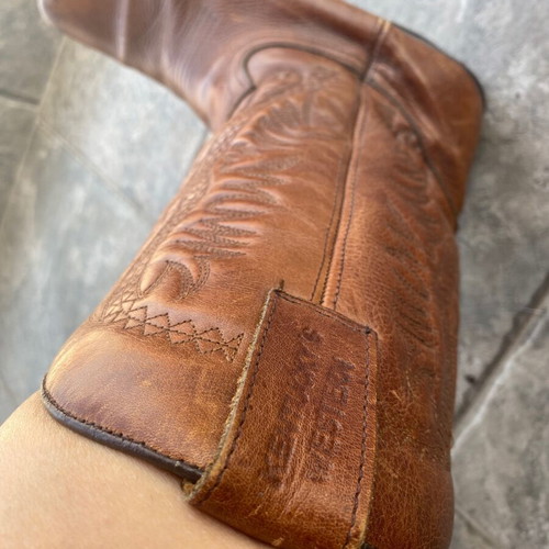 Kentuckys Western leather boots used, size 42, brown vintage