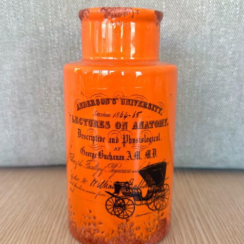 Decorative ceramic vase new, vintage Anderson's University print