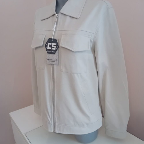 Men's spring jacket, beige and grey