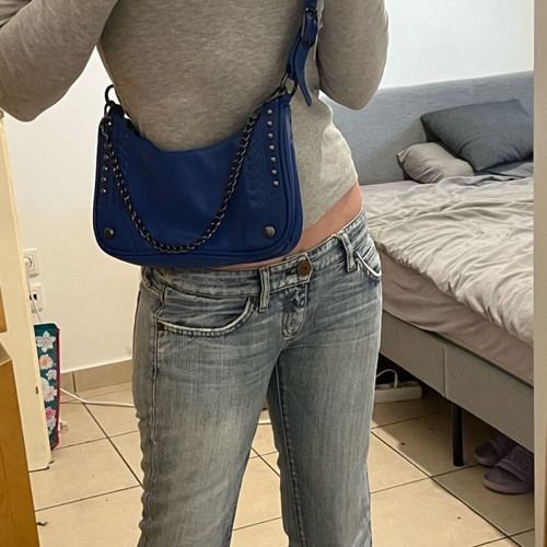 Blue crossbody bag with studs new, Le Cagole style