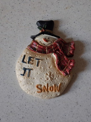 Μαγνητάκι Χριστουγεννιάτικο Χιονάνθρωπος "Let It Snow" σαν καινούργιο