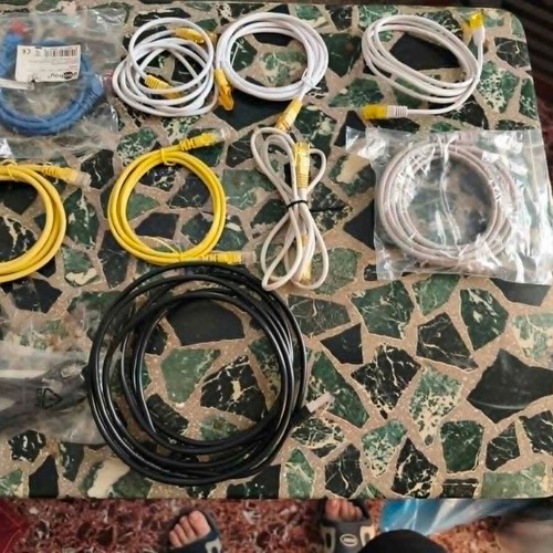 Set of various cables and accessories like new HDMI Ethernet Optical USB