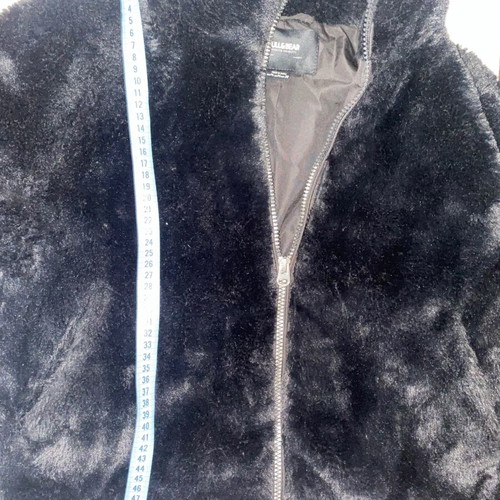 Pull & Bear black medium fur jacket like new
