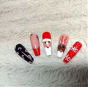 Χριστουγεννιάτικα press on nails / έτοιμα νύχια