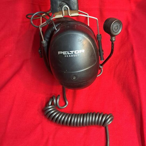 Peltor MT7H79F headset with microphone used, wired connection
