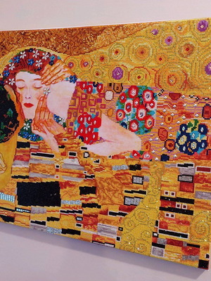 Gustav Klimt The Kiss painting new with diamond painting 70x65 cm