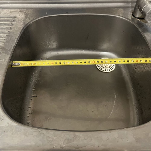 Stainless steel double kitchen sink 1.20x0.50 with faucet and drainage parts