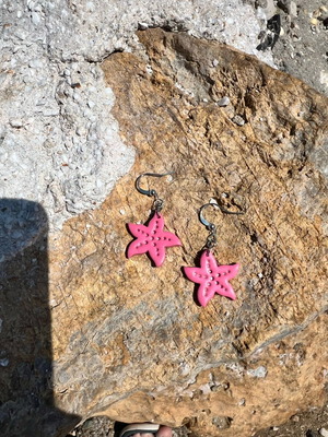 Summer handmade earrings made of polymer clay and steel new