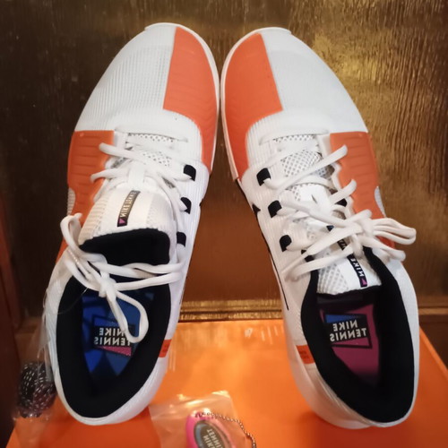 Nike sports shoes, white and orange, size 44.5