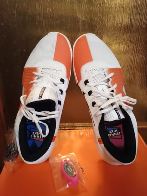 Nike sports shoes, white and orange, size 44.5