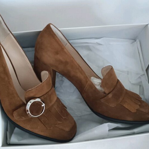 Hogl castor leather pumps new, brown, size 39