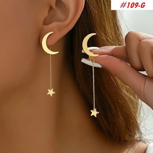 Earrings 109 gold color, new, iron material