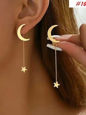Earrings 109 gold color, new, iron material