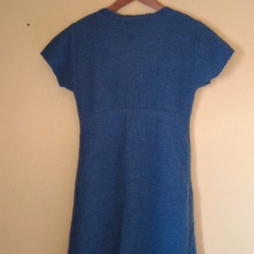 Knitted short-sleeve wool cardigan like new, petrol color, size S-M