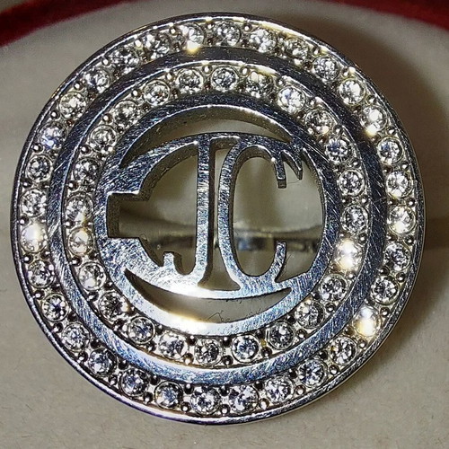 JUST CAVALLI SILVER RING WITH SWAROVSKI STONES - RARE PIECE