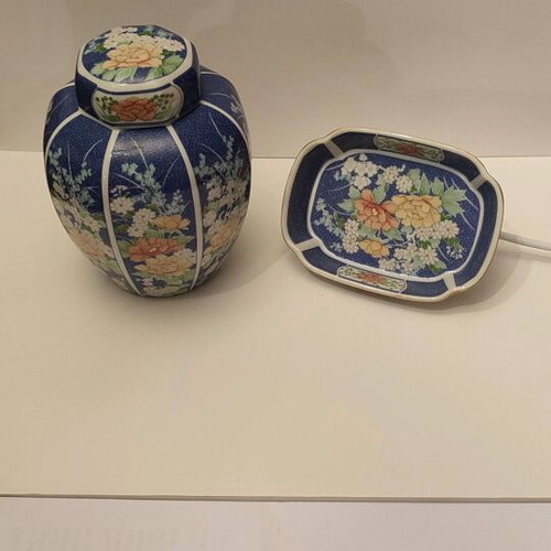 Vintage porcelain vase with lid and plate ECHO like new