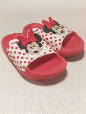 Disney Minnie Mouse 3D design kids beach slides, size 22/23