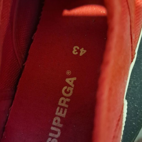 Superga 2750 Red Canvas Sneakers Size 43, Almost New