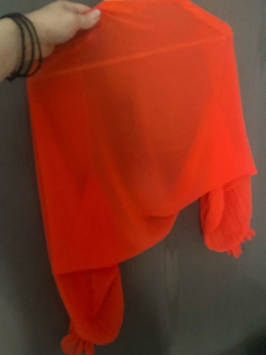 Red bolero like new with transparent sleeves