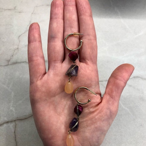 Zara dangling earrings like new with multicolored stones