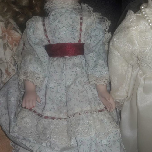 Porcelain dolls used, set of 3, height 40 cm