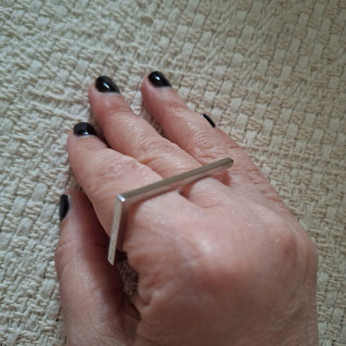 Steel ring size 19-20 like new, minimal design