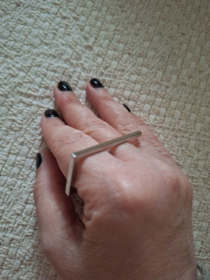 Steel ring size 19-20 like new, minimal design