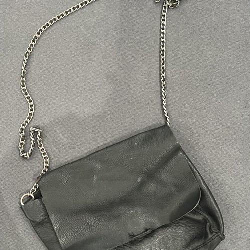 Zara crossbody bag used with silver chain, black