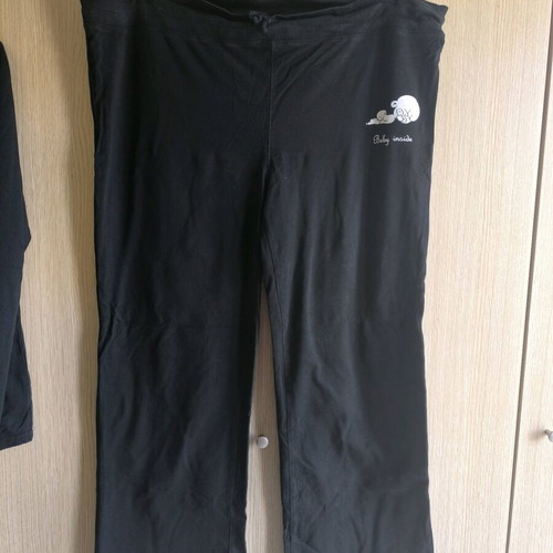 Maternity set XL used, black, slim sweatpants and long-sleeve shirt
