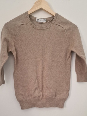 Zara μπλούζα με μανίκι 3/4 σαν καινούργιο, μπεζ, νούμερο S